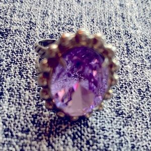 HSN purple stone adjustable ring